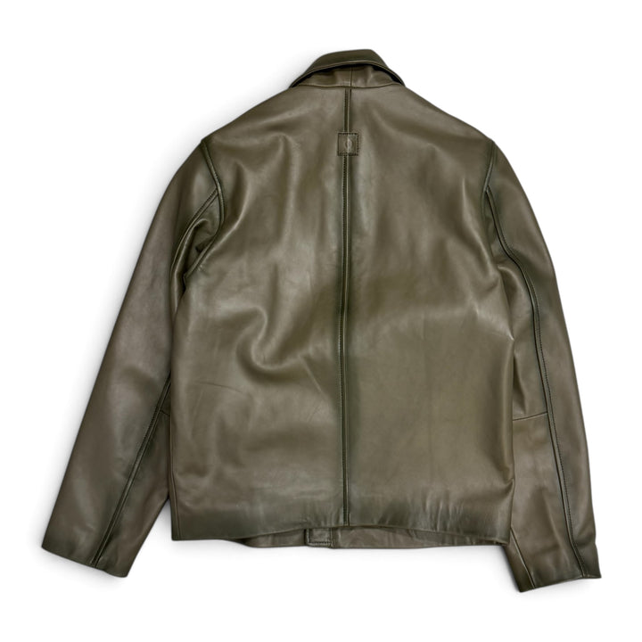 Samsoe Samsoe Saike Leather Jacket Green (M)