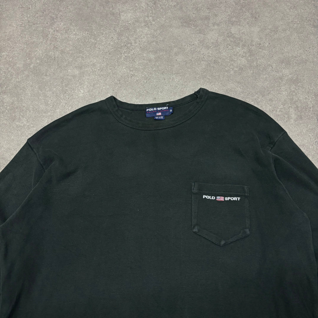 Vintage Polo Sport Ralph Lauren Black Pocket Jumper (XL)