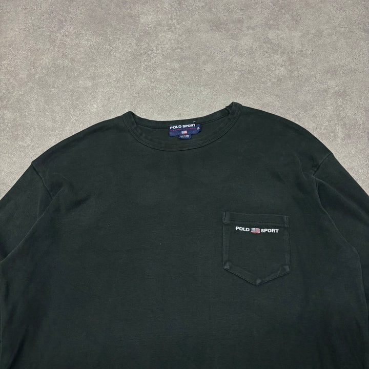 Vintage Polo Sport Ralph Lauren Black Pocket Jumper (XL)