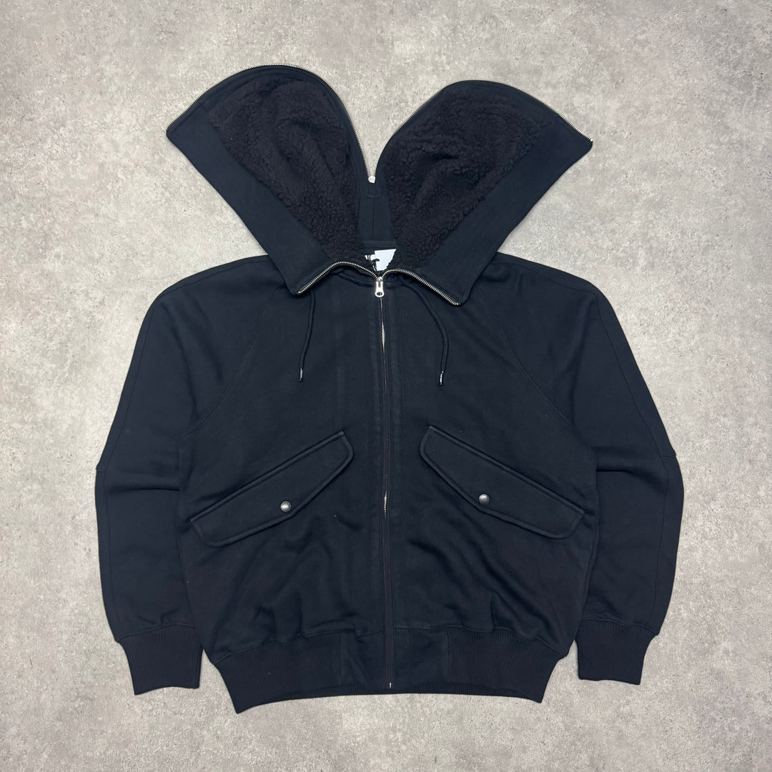 Palace Black Split Hoodie Bomber Sweat Zip Up (L)