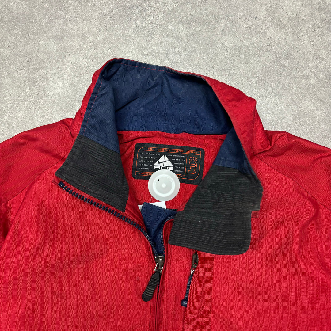 90’s Vintage Nike ACG Red Technical Jacket (L)