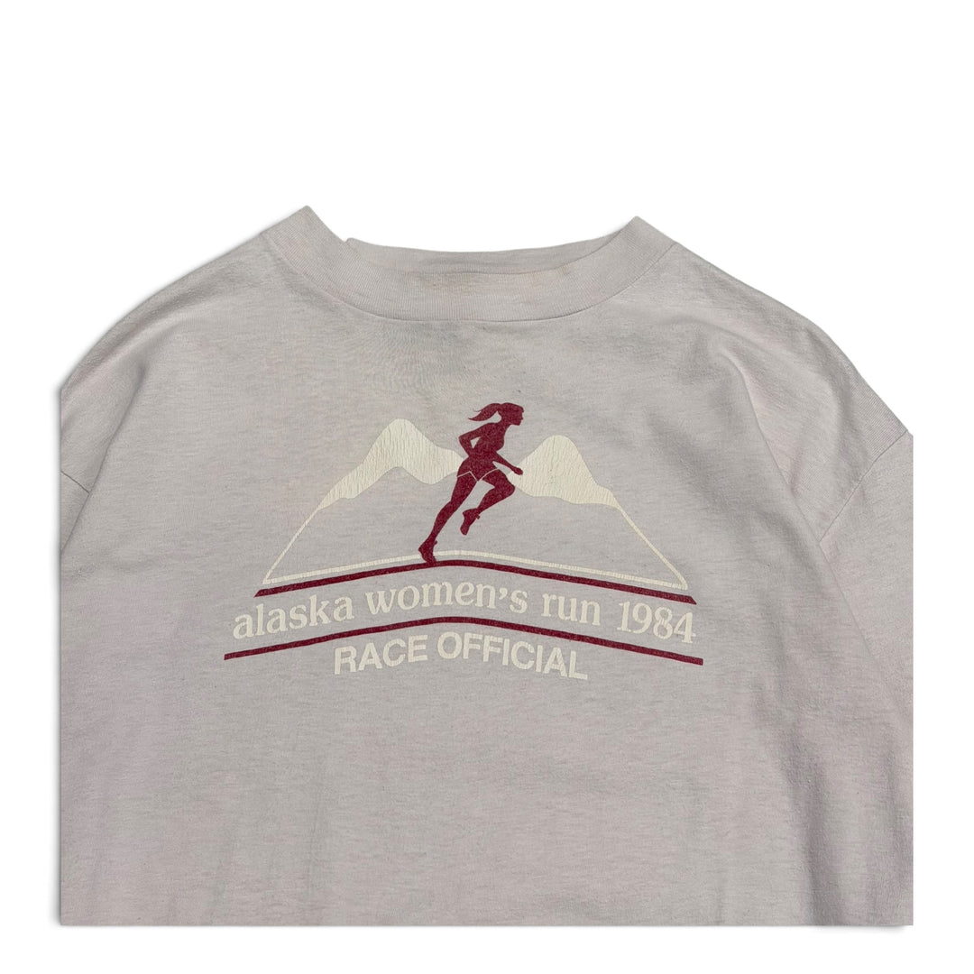 80’s Vintage Nike Alaska Women’s Run Pink Longe Sleeve Graphic T-Shirt (L)