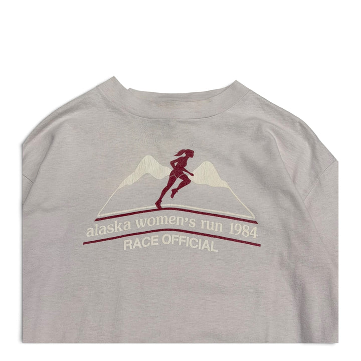 80’s Vintage Nike Alaska Women’s Run Pink Longe Sleeve Graphic T-Shirt (L)