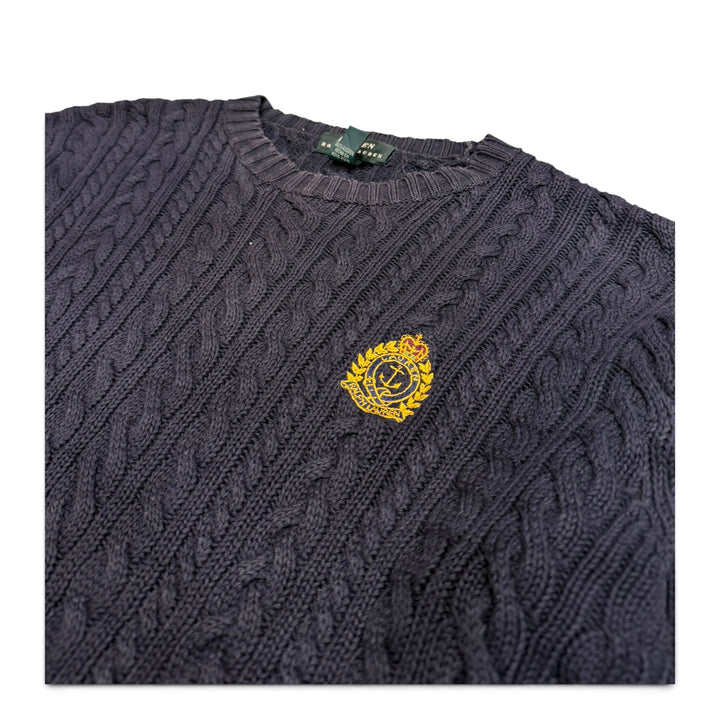 Vintage Polo Ralph Lauren Cable Knit Jumper Navy (S)
