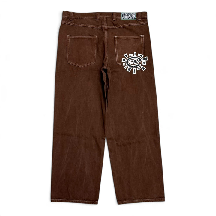 Always Do Brown Baggy Denim Trousers (M)