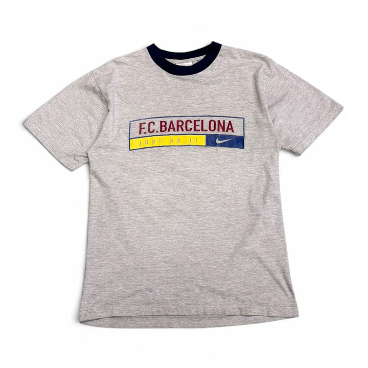 1999-00 Vintage Barcelona Football T Shirt Grey (S)