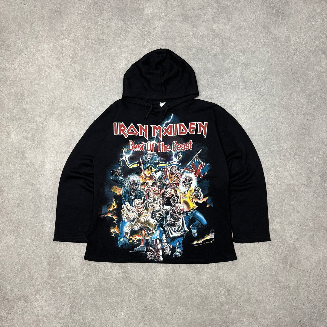 Vintage Iron Maiden Black Graphic Pullover Hoodie (M)