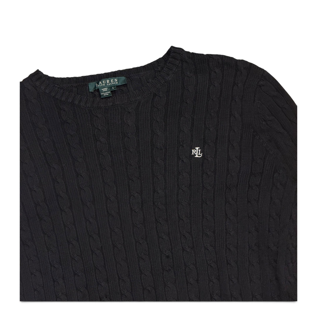 Vintage Polo Ralph Lauren Cable Knit Black (L)
