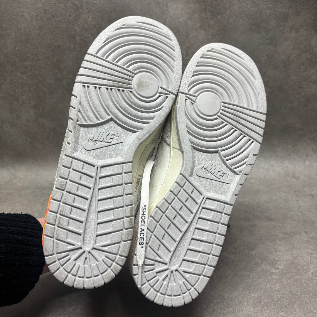 Nike x Off White Dunk Low White & Grey 'Lot 34' Trainers (UK12)