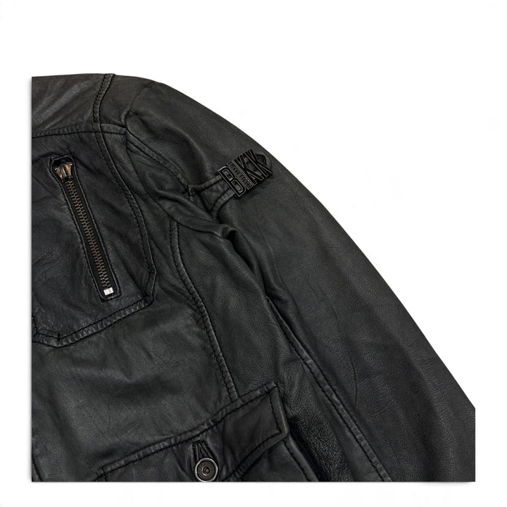Vintage Bikkemberg Dark Green Leather Flight Jacket (S)