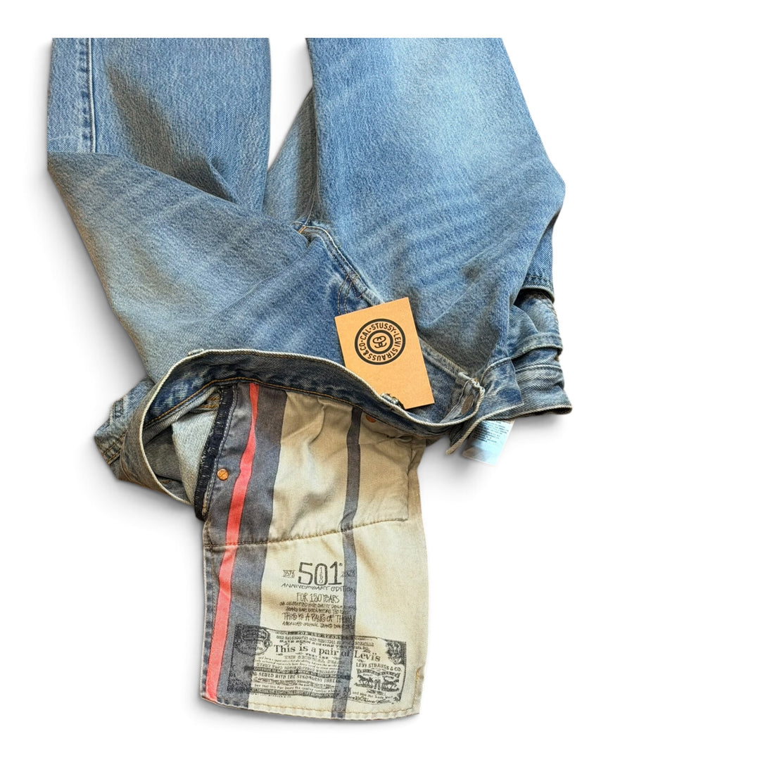 BNWT Stussy x Levis 501 Washed Blue Denim Jeans (36)