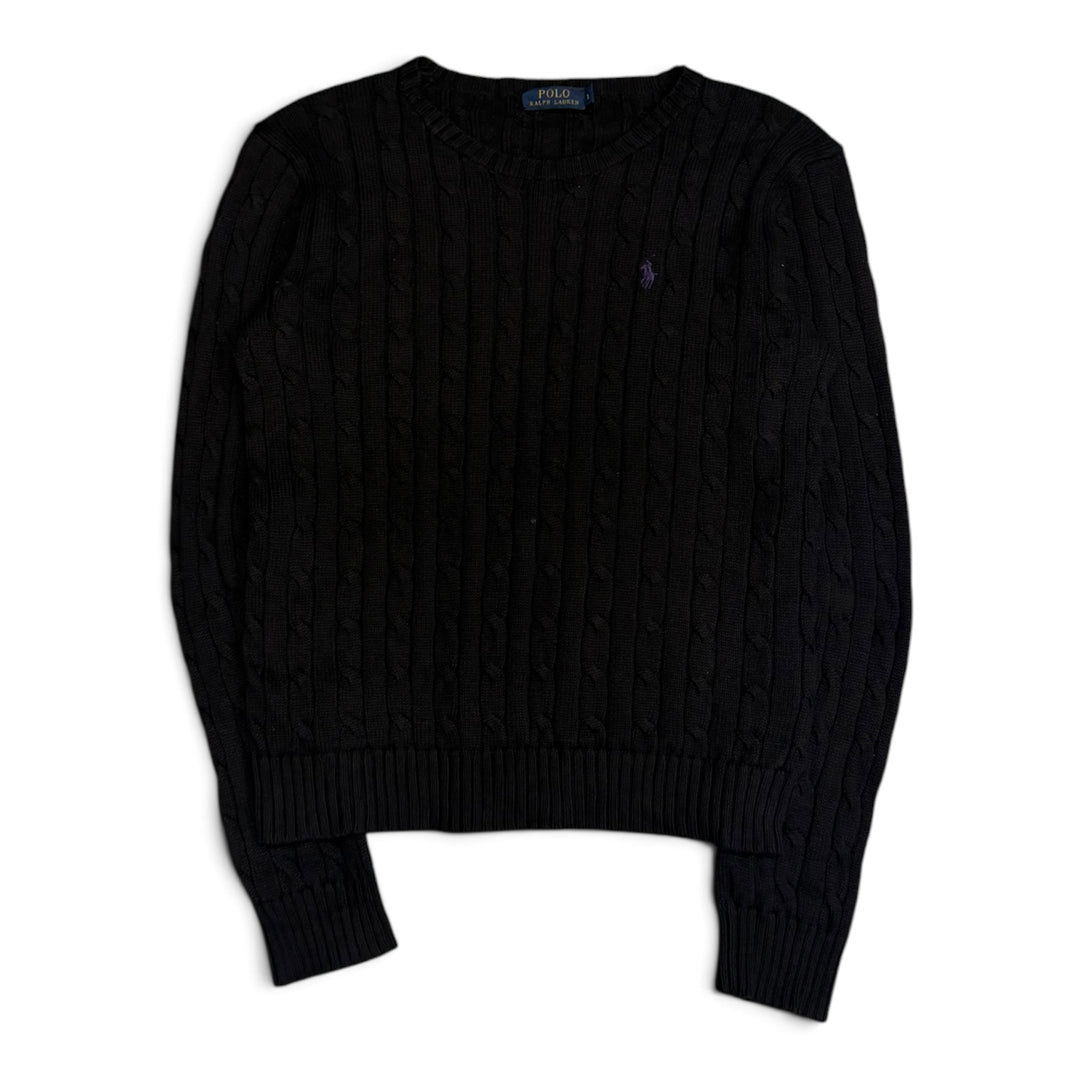 Vintage Polo Ralph Lauren Cable Knit Black (L)