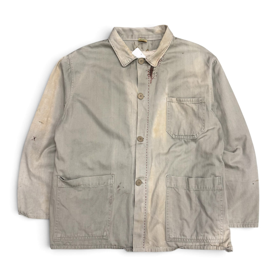 Vintage Reworked Washed Beige French Chore Jacket (L)