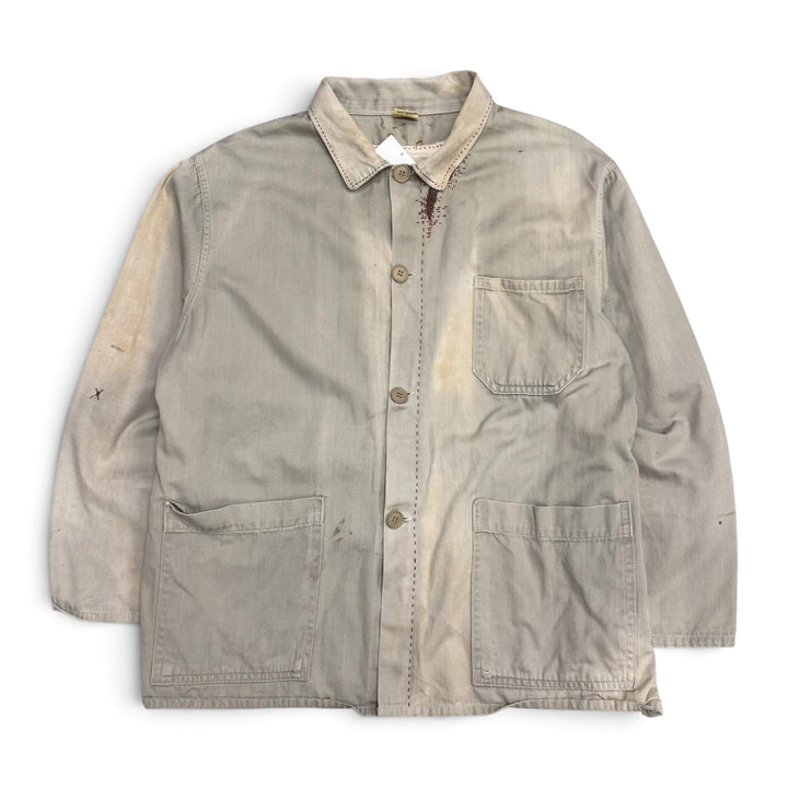 Vintage Reworked Washed Beige French Chore Jacket (L)