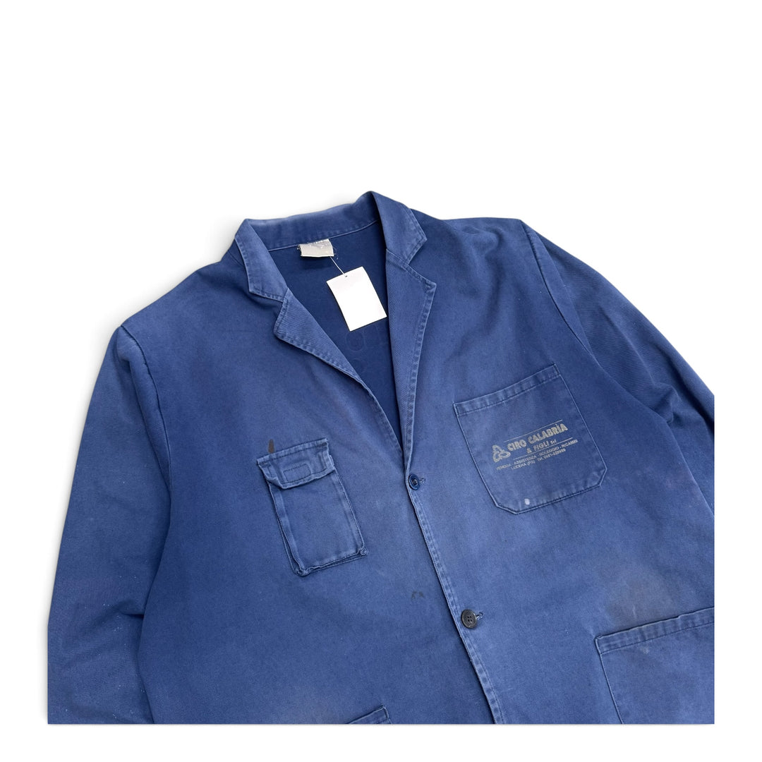 Vintage Distressed Faded Blue French Chore Jacket (XL)