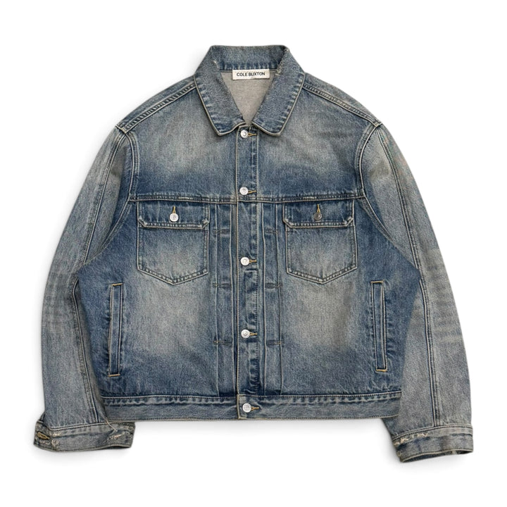 Cole Buxton Button Up Denim Jacket Blue (L)