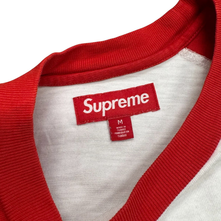 Supreme Rhinestone Raglan T shirt White (M)