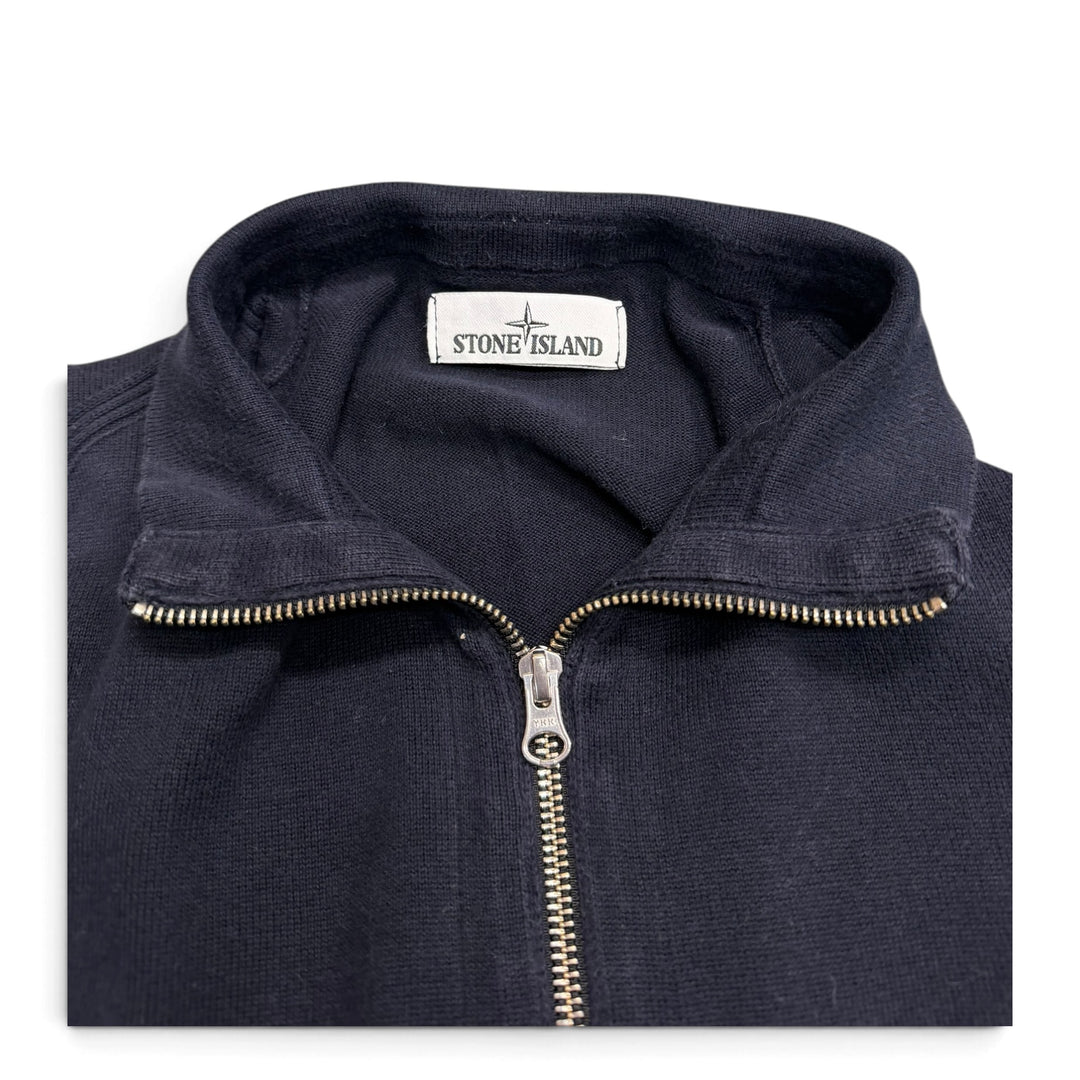 Stone Island Knitted Full Zip Up Jumper Navy (M)