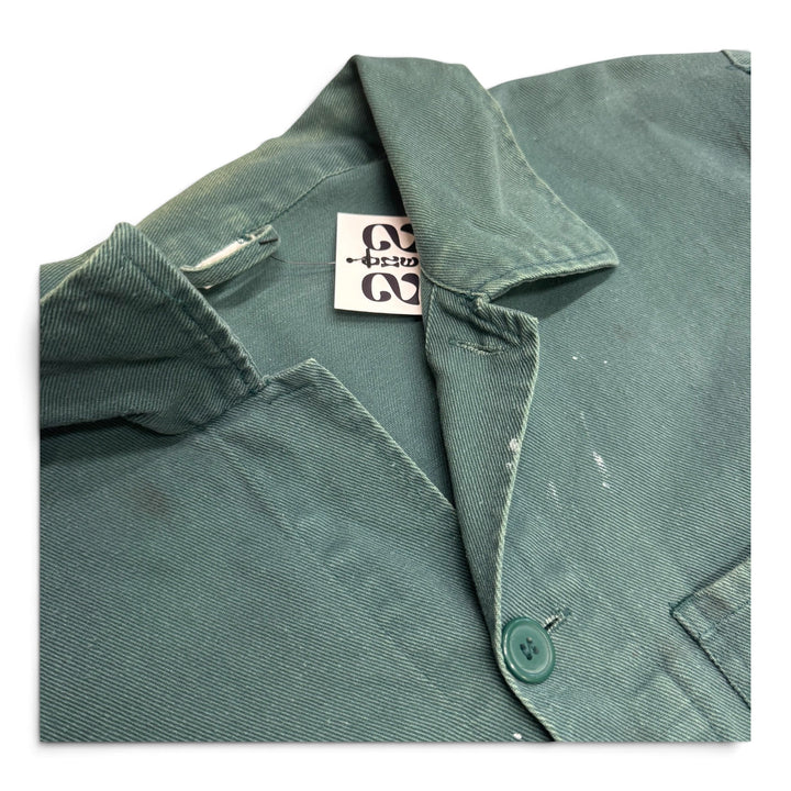 Vintage Distressed Faded Green French Chore Jacket (L)