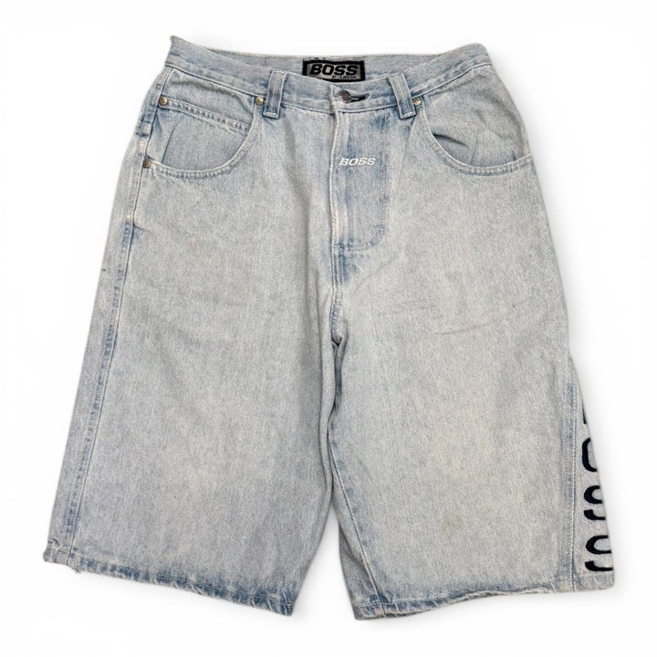 Vintage 90's Boss Baggy Denim Shorts Blue (32")