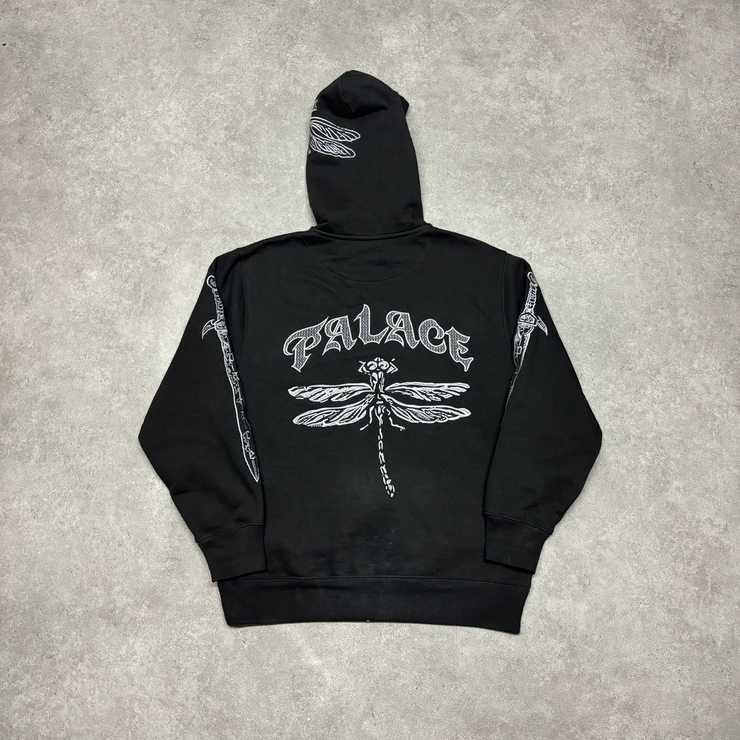 Palace x The Great Fog Black Embroidered Full Zip Hoodie (M)