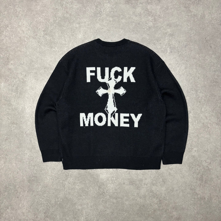 Supreme Black F**k Money Heavy Knitted Sweater (L)