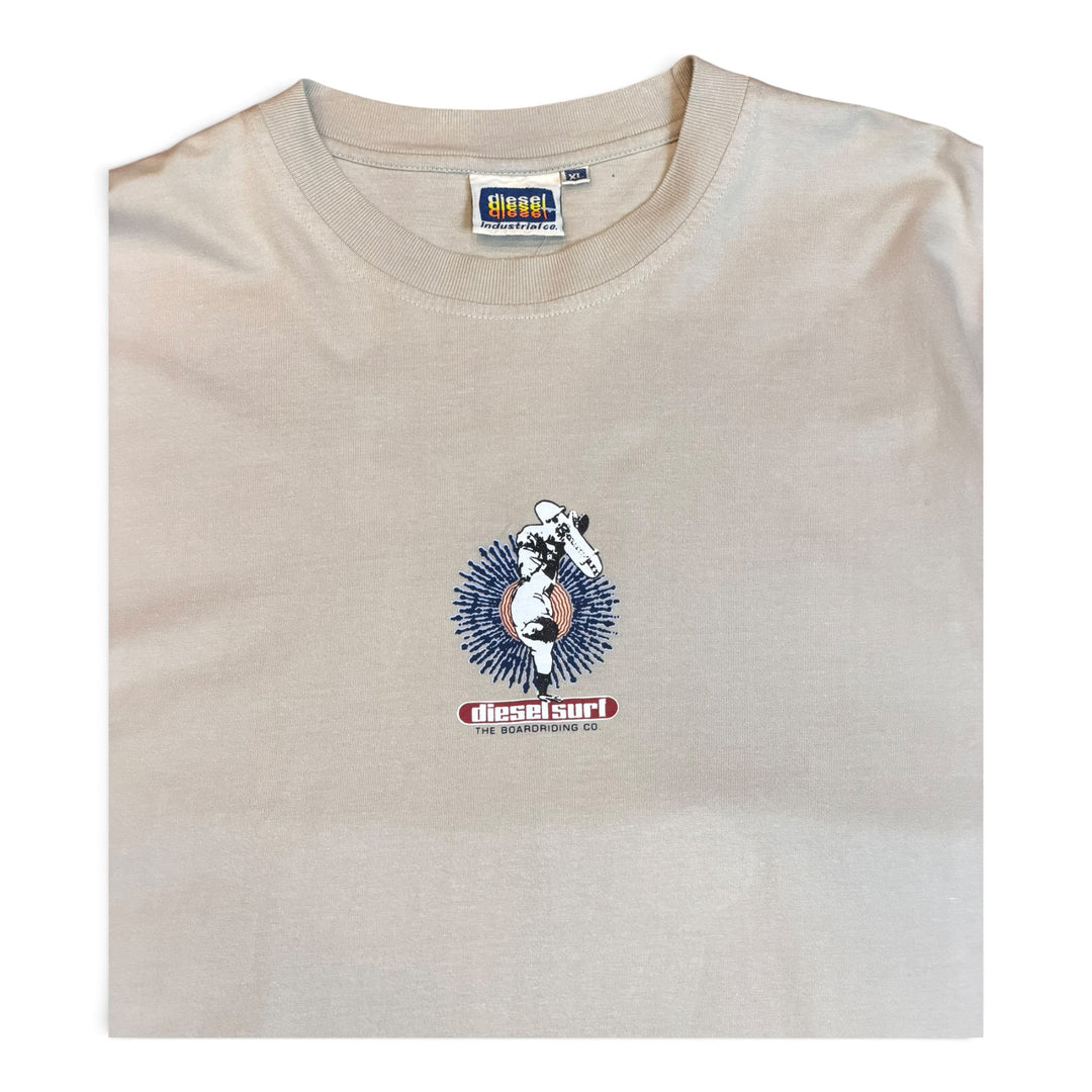 Vintage Diesel Surf Beige Graphic T-Shirt (XL)