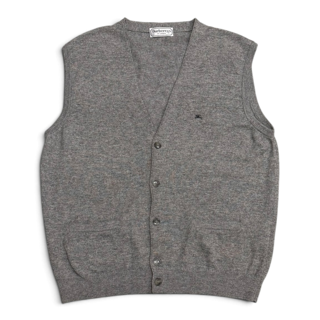 Vintage Burberry Grey Knitted Vest (XL)