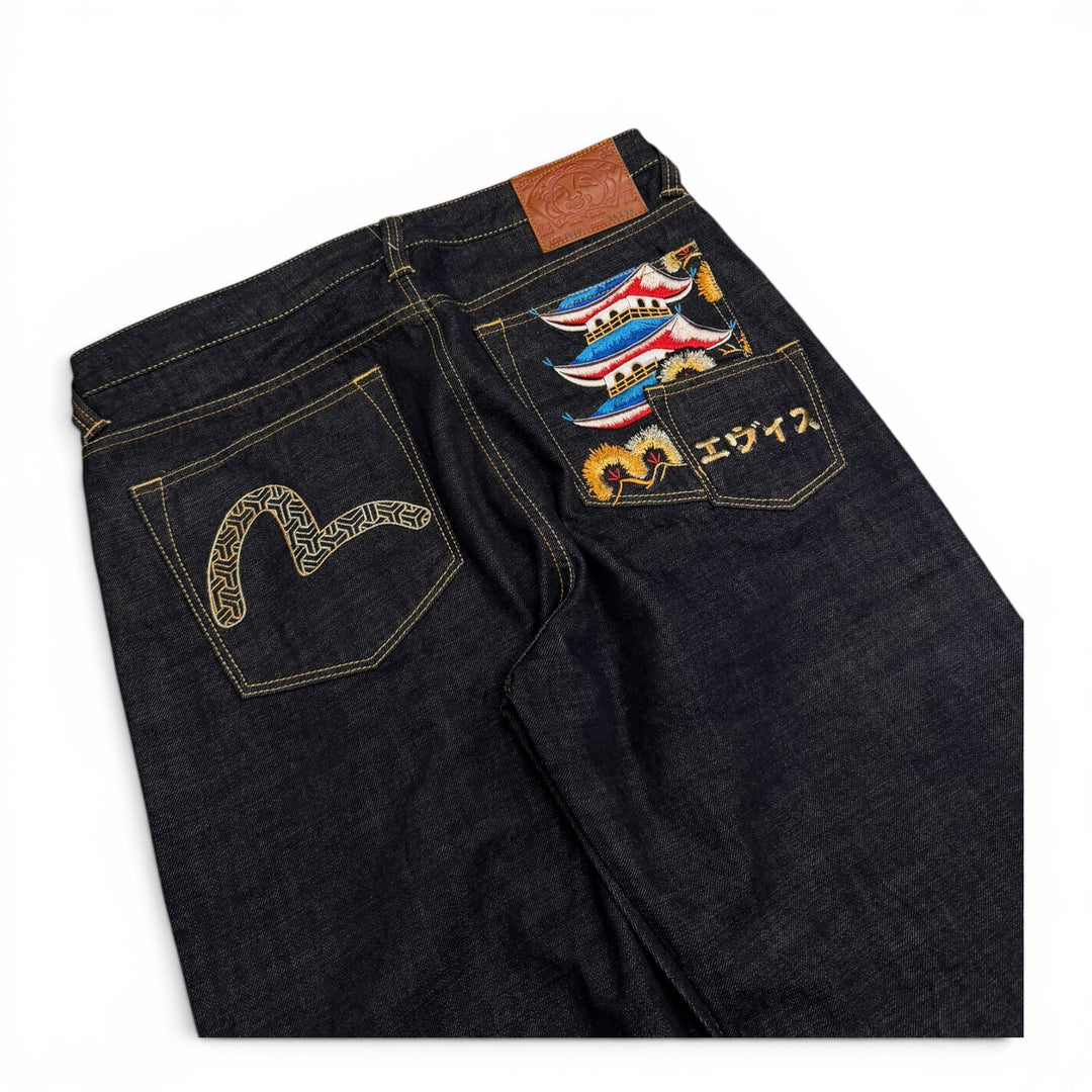 Vintage Evisu Embroidered Jeans Navy 34"
