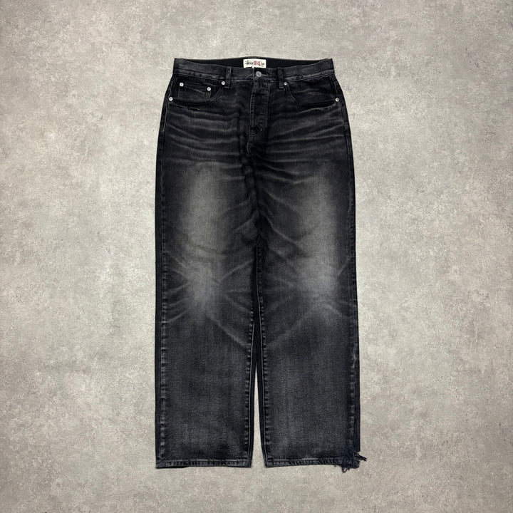 Stussy Washed Black Relaxed Fit Denim Jeans (30x32)
