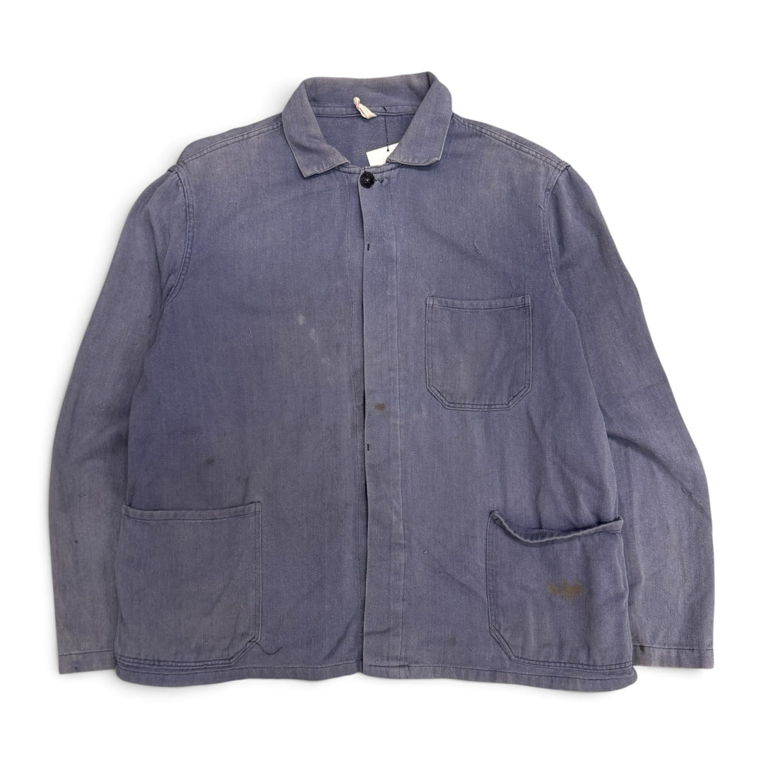 Vintage Distressed Faded Blue French Chore Jacket (M)