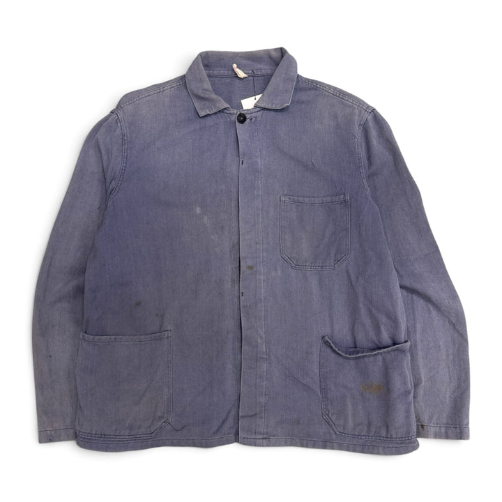 Vintage Distressed Faded Blue French Chore Jacket (M)