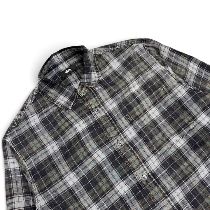 Stussy Checkered Long Sleeve Shirt Grey (M)