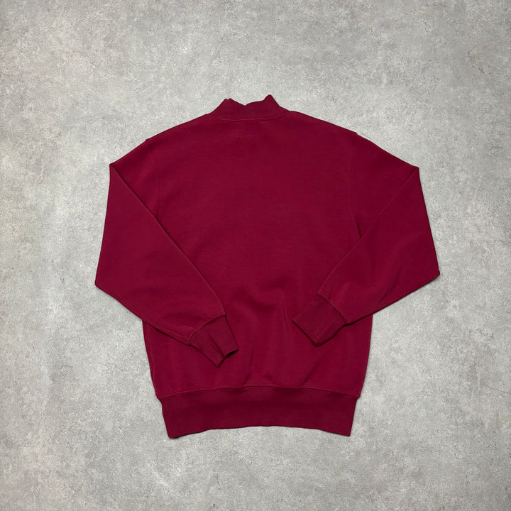 Telfar Dark Red Embossed Mockneck Sweatshirt (M)