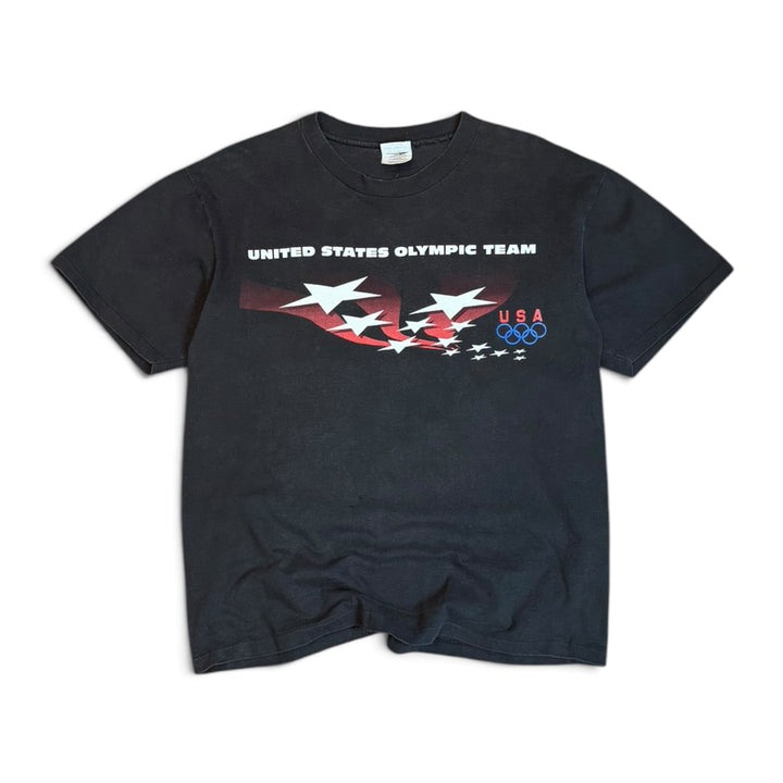 90's Vintage USA Olympics Black Graphic T-Shirt (L)