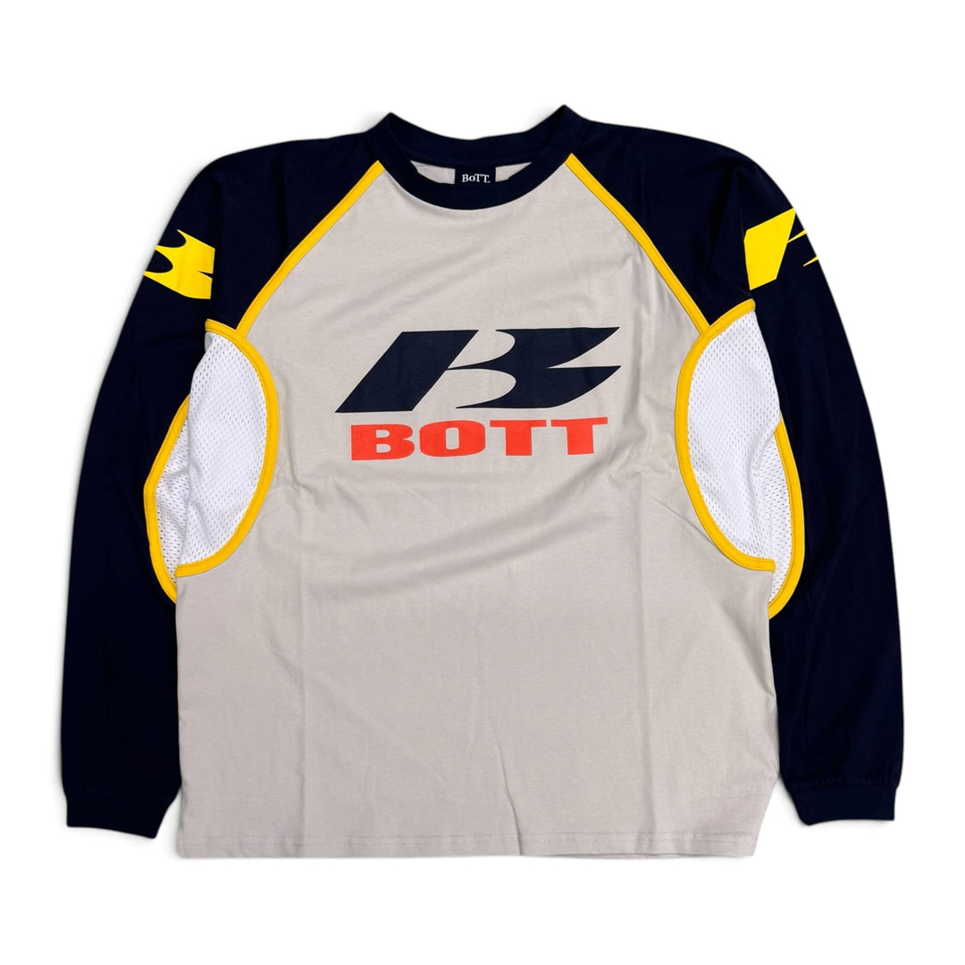 Bott Grey Spell Out Graphic Long Sleeve T-Shirt (L)
