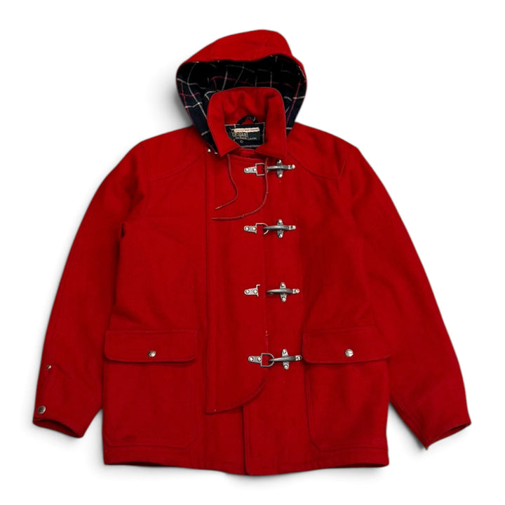 Vintage Polo Ralph Lauren Fireman Clasp Hooded Jacket Red (L)