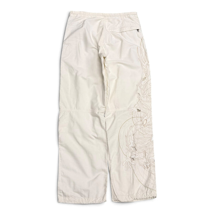 Maharishi White Embroidered Dragon Snow Pants (M)