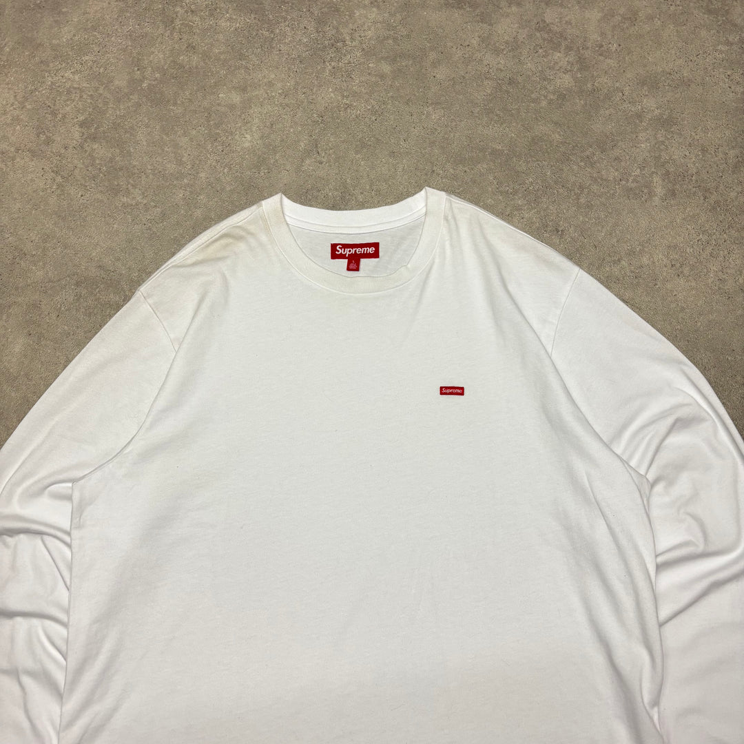 Supreme White Small Logo Long Sleeve T-Shirt (L)