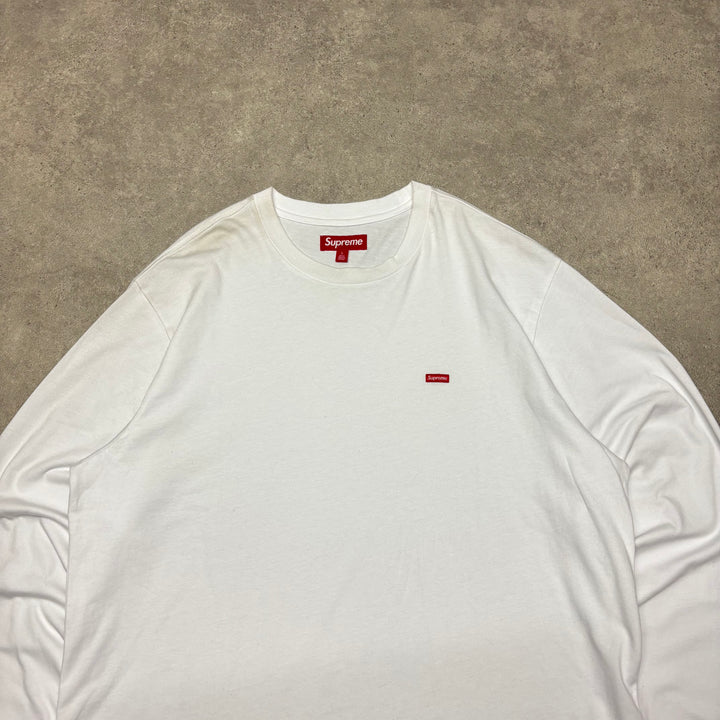Supreme White Small Logo Long Sleeve T-Shirt (L)