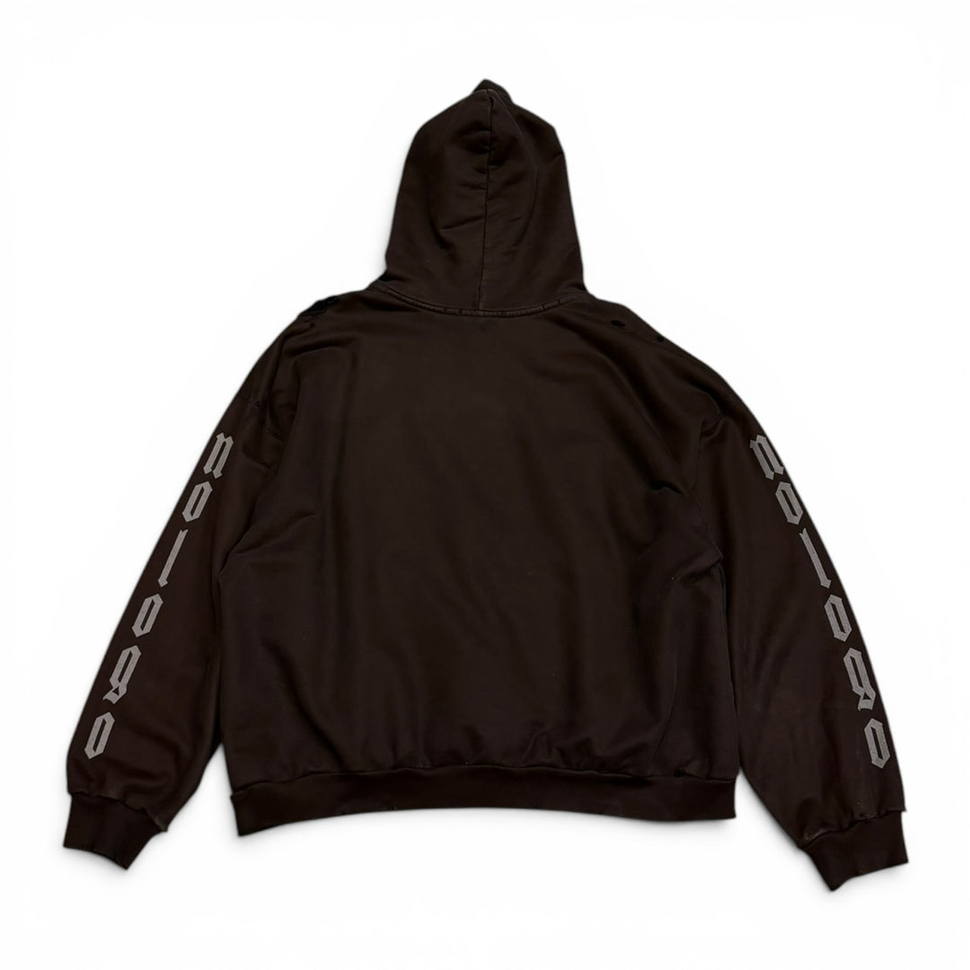 Balenciaga ‘No Logo’ Black Distressed Hoodie (XL)