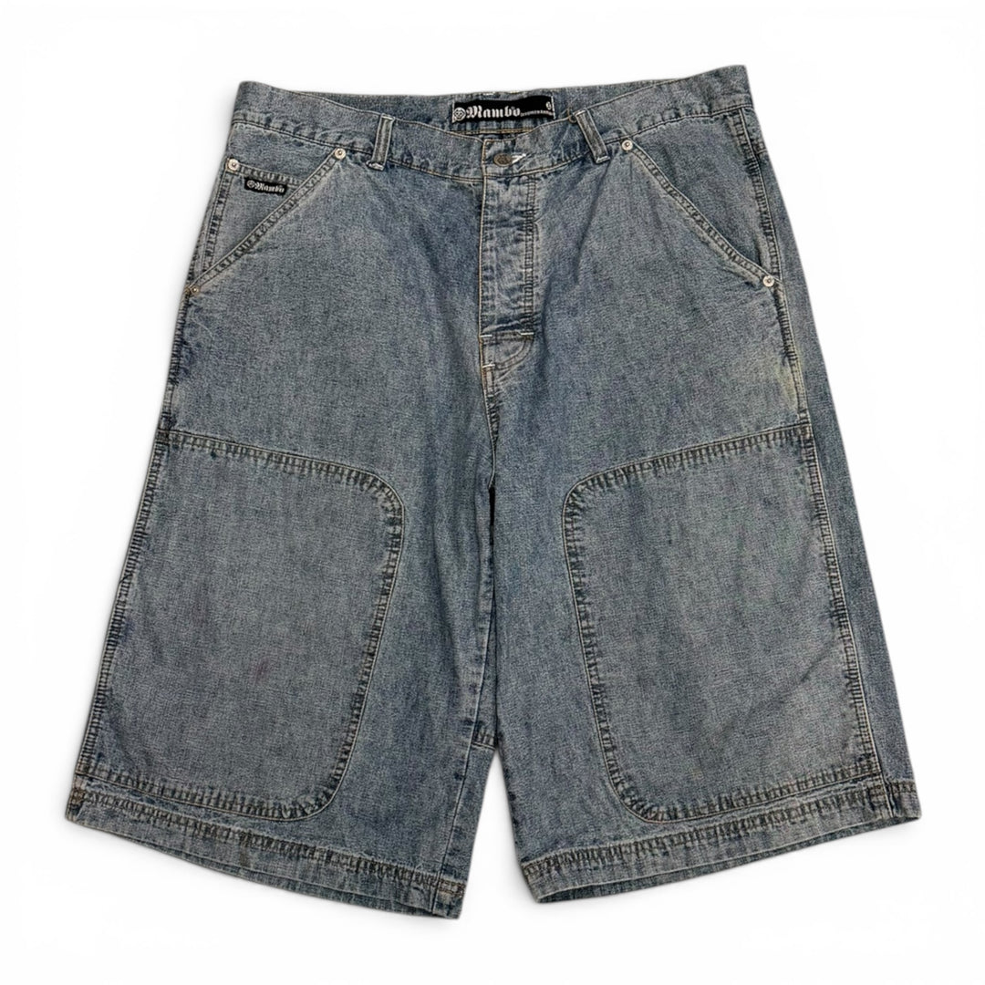 Vintage Wambo 90's Baggy Denim Shorts Blue (36")