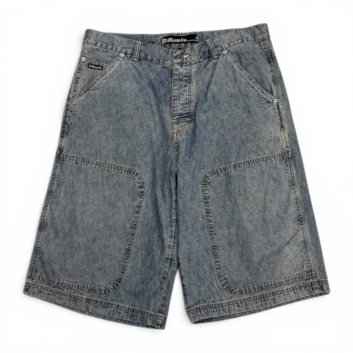 Vintage Wambo 90's Baggy Denim Shorts Blue (36")