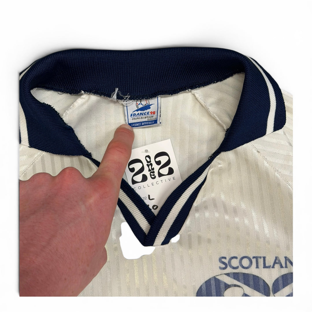 Vintage 1998 France World Cup Scotland Football Shirt White (L)