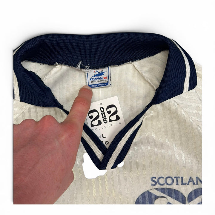 Vintage 1998 France World Cup Scotland Football Shirt White (L)