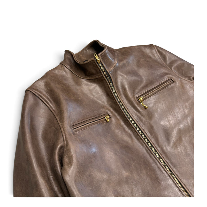 R. West Real Leather Jacket Light Brown (S)