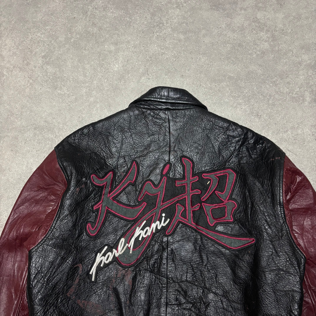 Vintage Karl Karni Black Leather Bomber Jacket (S)