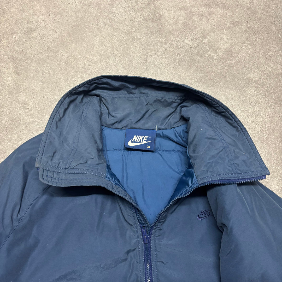 80's Vintage Nike Blue Full Zip Bomber Track Jacket (XL)