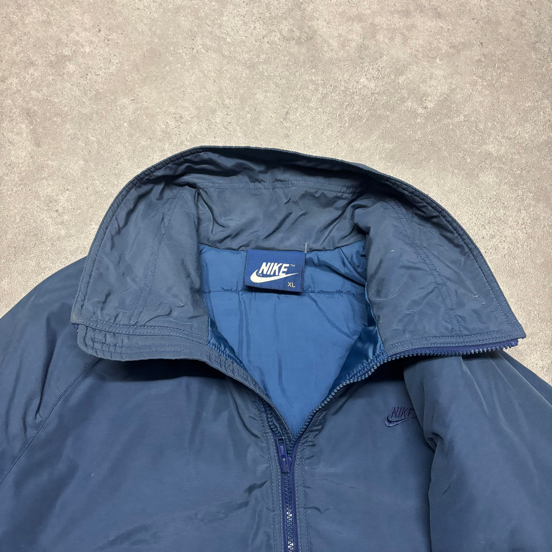 80's Vintage Nike Blue Full Zip Bomber Track Jacket (XL)