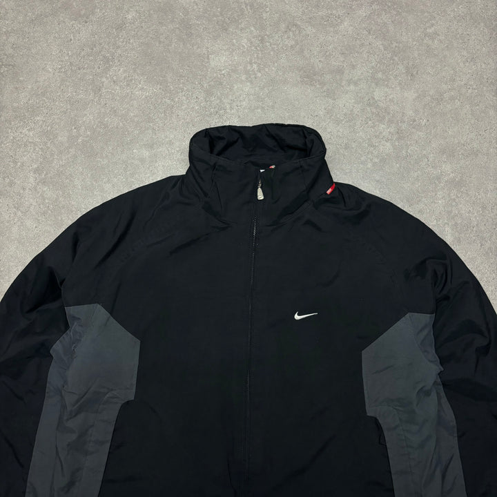 00's Vintage Nike Black Large Swoosh Padded Jacket (M)